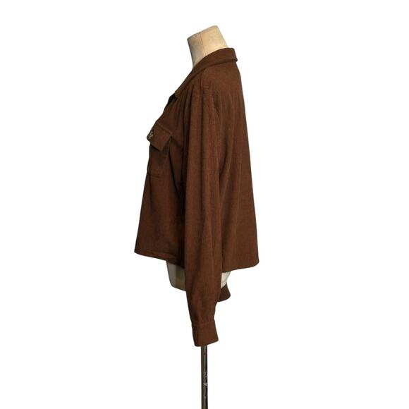 Zeagoo brown corduroy long sleeves button shacket size Medium - Picture 7 of 11